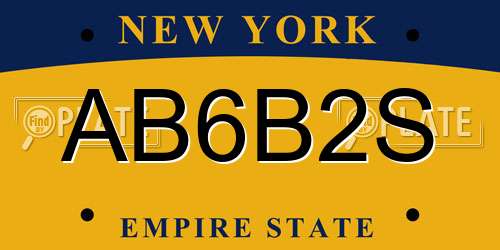 AB6B2S New York License Plate