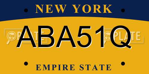 ABA51Q New York License Plate