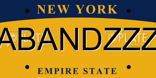 ABANDZZZ New York License Plate
