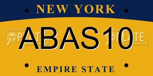 ABAS10 New York License Plate