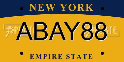 ABAY88 New York License Plate