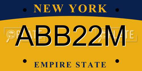 ABB22M New York License Plate