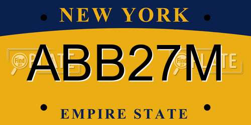 ABB27M New York License Plate
