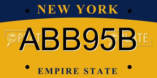 ABB95B New York License Plate
