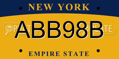 ABB98B New York License Plate