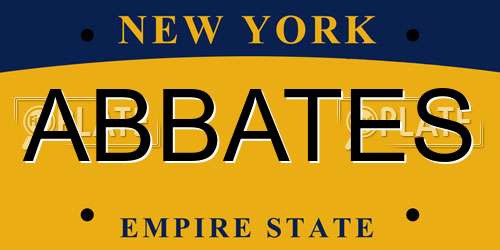 ABBATES New York License Plate
