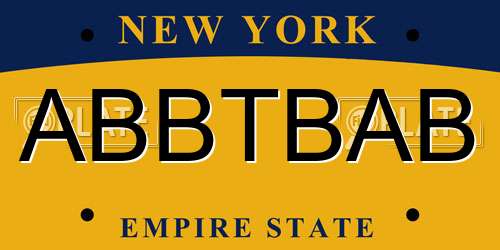 ABBTBAB New York License Plate