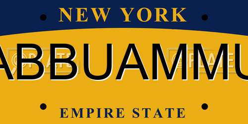 ABBUAMMU New York License Plate