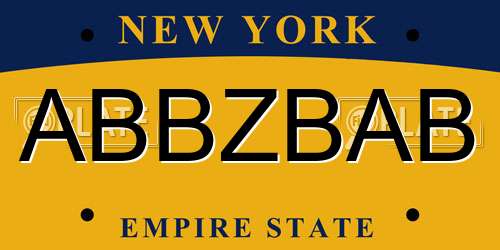 ABBZBAB New York License Plate