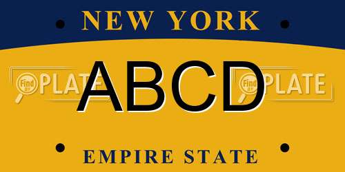 ABCD New York License Plate