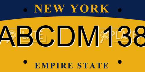 ABCDM138 New York License Plate