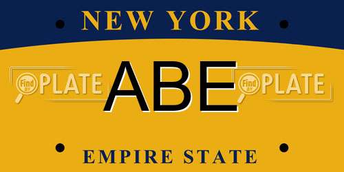 ABE New York License Plate