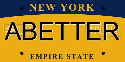 ABETTER New York License Plate