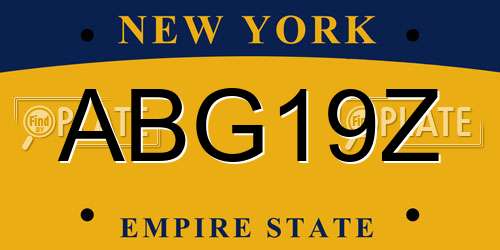 ABG19Z New York License Plate