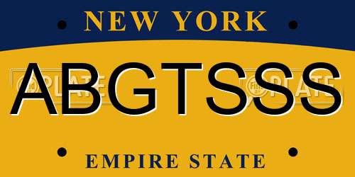 ABGTSSS New York License Plate