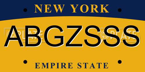 ABGZSSS New York License Plate