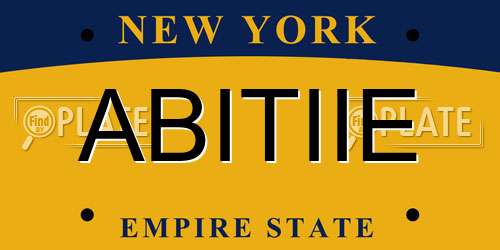 ABITIIE New York License Plate