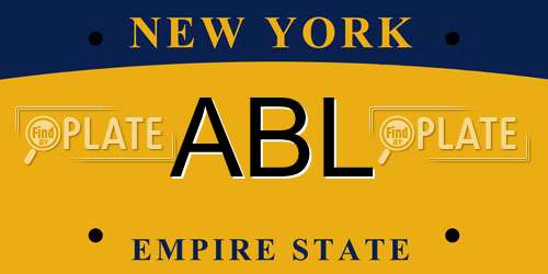 ABL New York License Plate