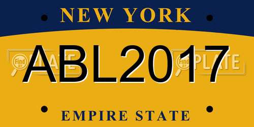 ABL2017 New York License Plate