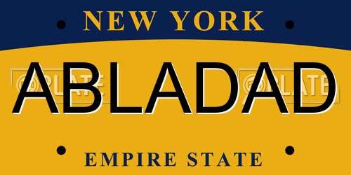 ABLADAD New York License Plate