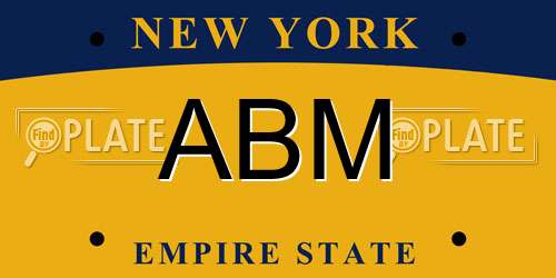 ABM New York License Plate