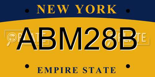 ABM28B New York License Plate