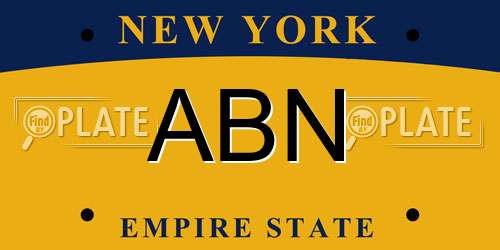 ABN New York License Plate