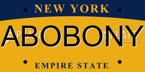 ABOBONY New York License Plate