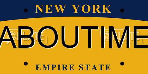 ABOUTIME New York License Plate