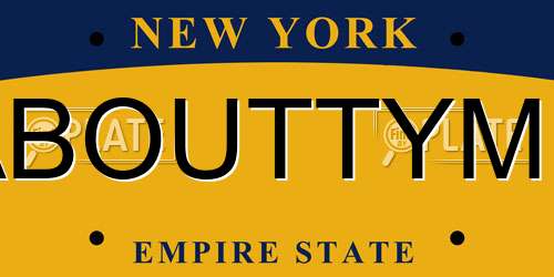 ABOUTTYME New York License Plate
