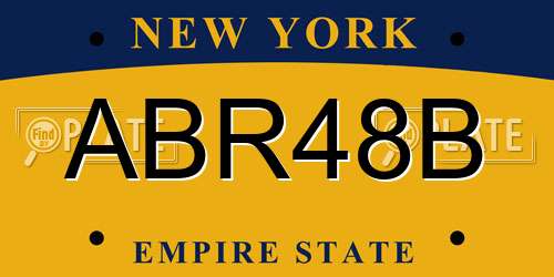 ABR48B New York License Plate