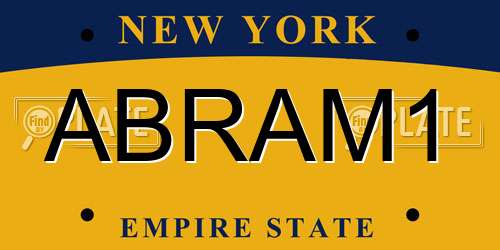 ABRAM1 New York License Plate