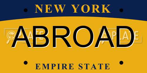 ABROAD New York License Plate