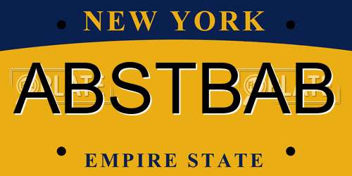 ABSTBAB New York License Plate
