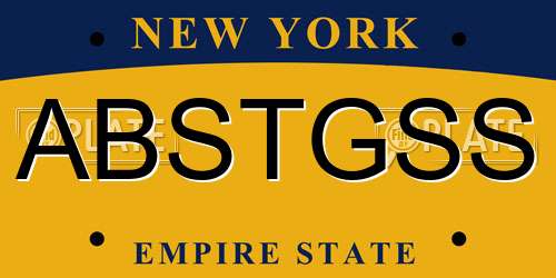 ABSTGSS New York License Plate