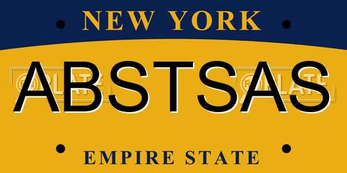 ABSTSAS New York License Plate