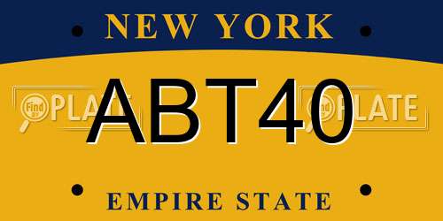 ABT40 New York License Plate