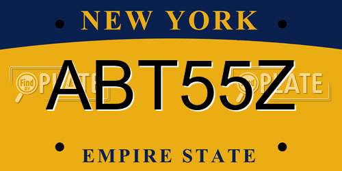 ABT55Z New York License Plate