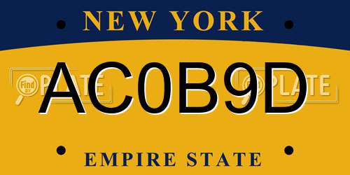 AC0B9D New York License Plate