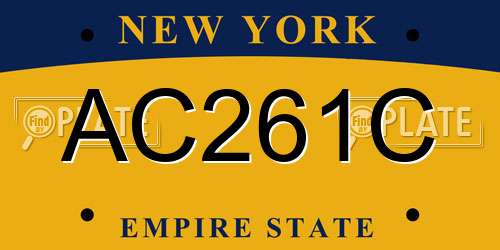 AC261C New York License Plate