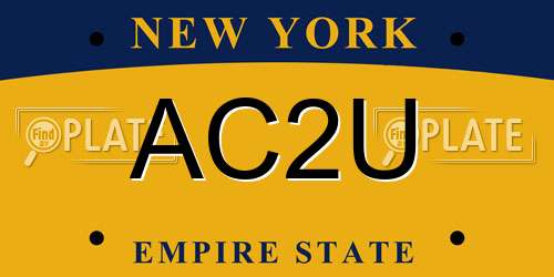 AC2U New York License Plate