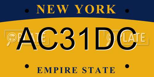 AC31DC New York License Plate