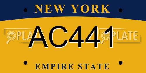 AC441 New York License Plate