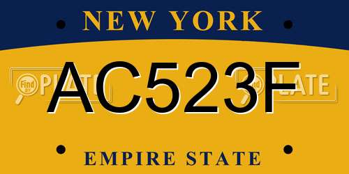 AC523F New York License Plate