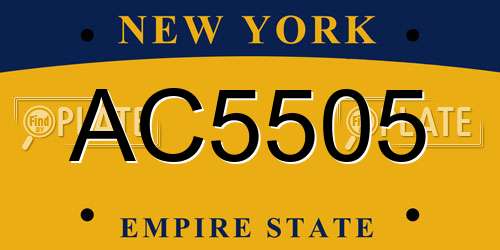 AC5505 New York License Plate