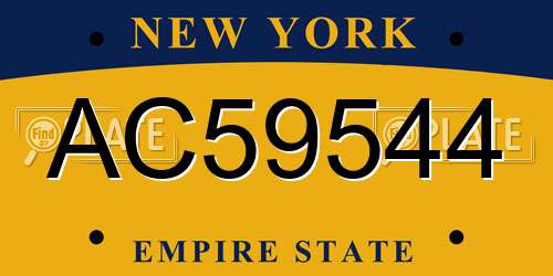 AC59544 New York License Plate