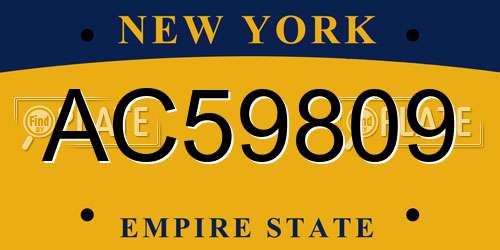 AC59809 New York License Plate