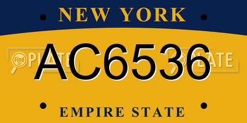 AC6536 New York License Plate