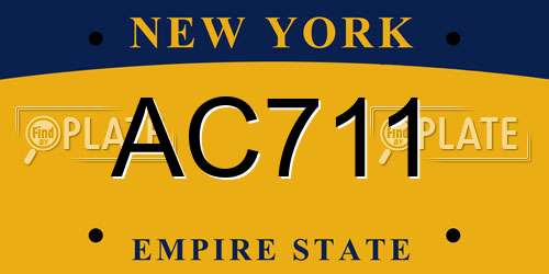 AC711 New York License Plate