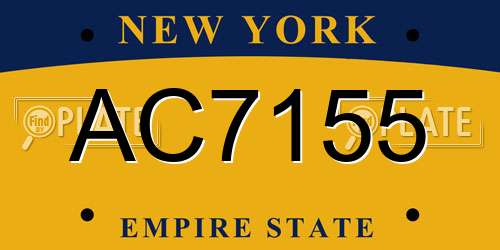 AC7155 New York License Plate